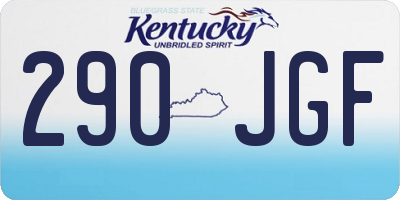 KY license plate 290JGF