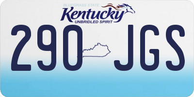 KY license plate 290JGS