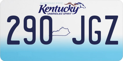 KY license plate 290JGZ