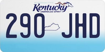 KY license plate 290JHD