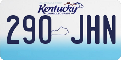 KY license plate 290JHN