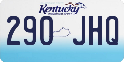 KY license plate 290JHQ