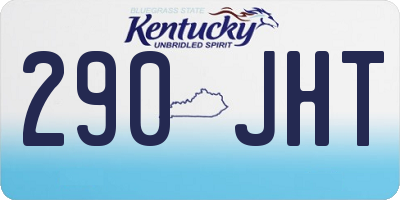 KY license plate 290JHT
