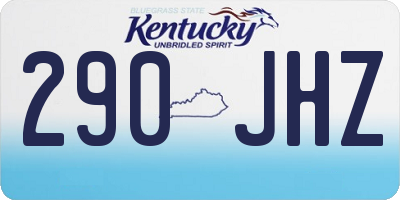 KY license plate 290JHZ