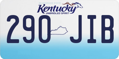 KY license plate 290JIB
