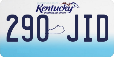 KY license plate 290JID