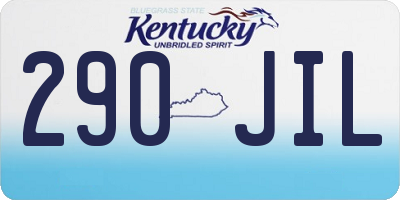 KY license plate 290JIL