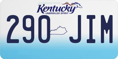 KY license plate 290JIM