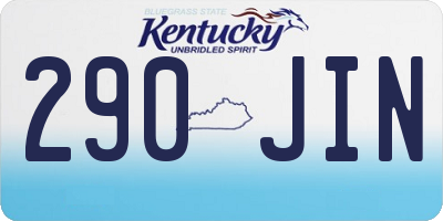 KY license plate 290JIN