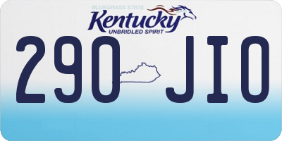 KY license plate 290JIO