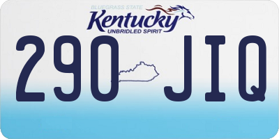 KY license plate 290JIQ