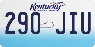 KY license plate 290JIU