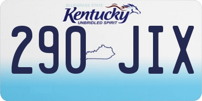 KY license plate 290JIX