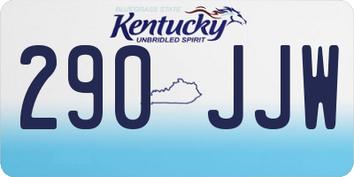 KY license plate 290JJW