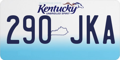 KY license plate 290JKA