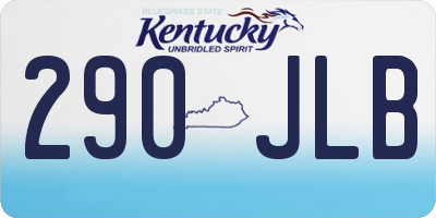 KY license plate 290JLB