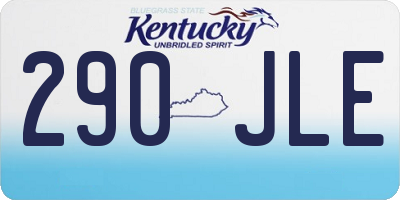KY license plate 290JLE