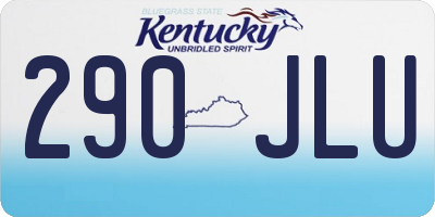KY license plate 290JLU