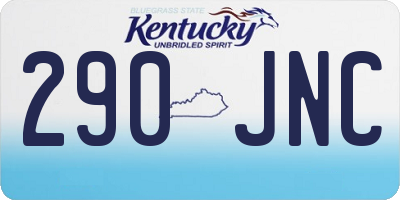 KY license plate 290JNC