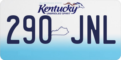 KY license plate 290JNL
