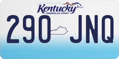 KY license plate 290JNQ