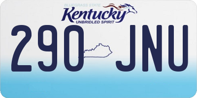 KY license plate 290JNU