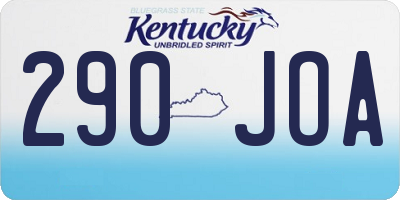 KY license plate 290JOA