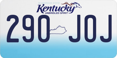 KY license plate 290JOJ