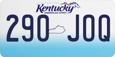 KY license plate 290JOQ