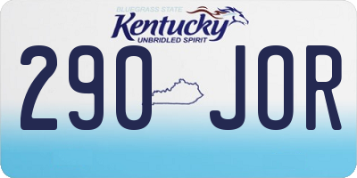 KY license plate 290JOR