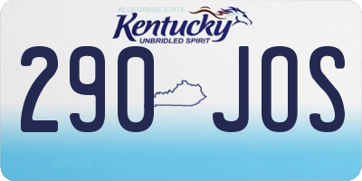 KY license plate 290JOS