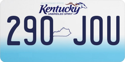 KY license plate 290JOU