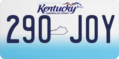 KY license plate 290JOY