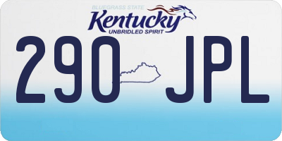 KY license plate 290JPL