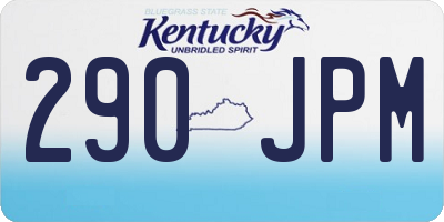 KY license plate 290JPM