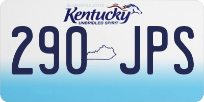 KY license plate 290JPS