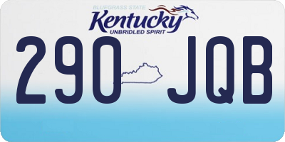 KY license plate 290JQB