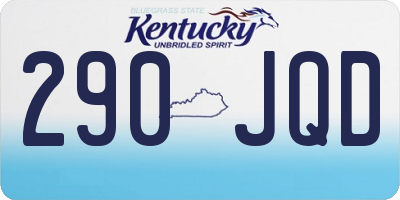 KY license plate 290JQD
