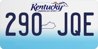 KY license plate 290JQE