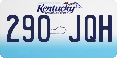 KY license plate 290JQH
