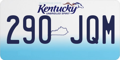 KY license plate 290JQM