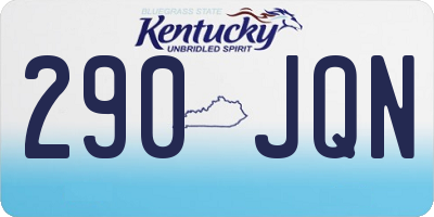 KY license plate 290JQN