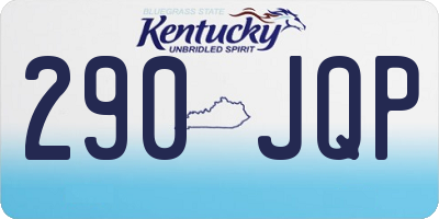 KY license plate 290JQP