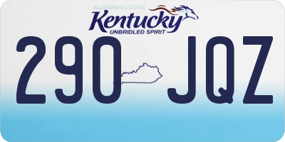 KY license plate 290JQZ
