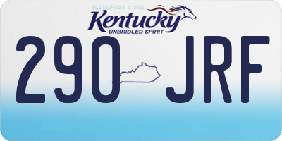 KY license plate 290JRF