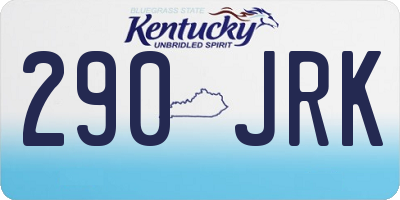 KY license plate 290JRK