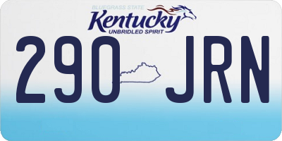 KY license plate 290JRN