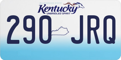KY license plate 290JRQ