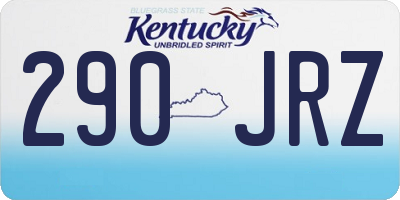 KY license plate 290JRZ