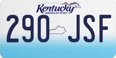 KY license plate 290JSF